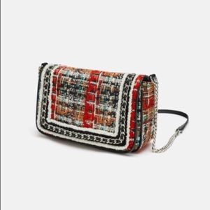 Zara plaid chain purse